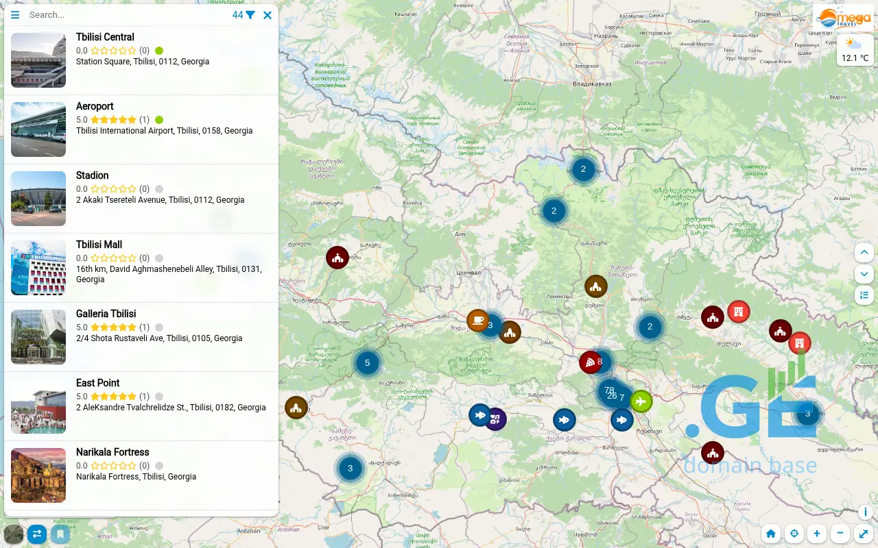 Screenshot of the site megatravel.ge