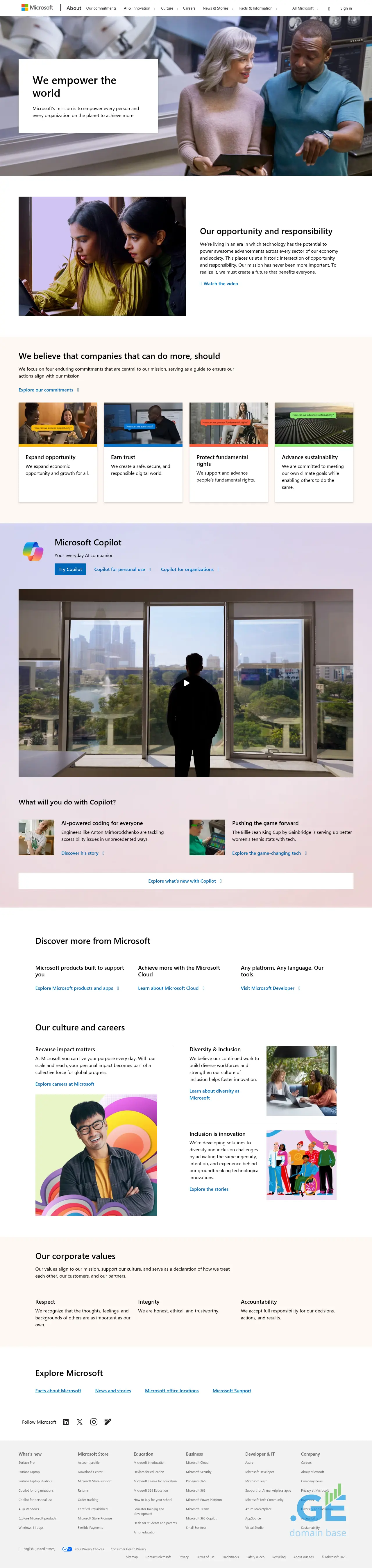 Screenshot of the site microsoft.ge