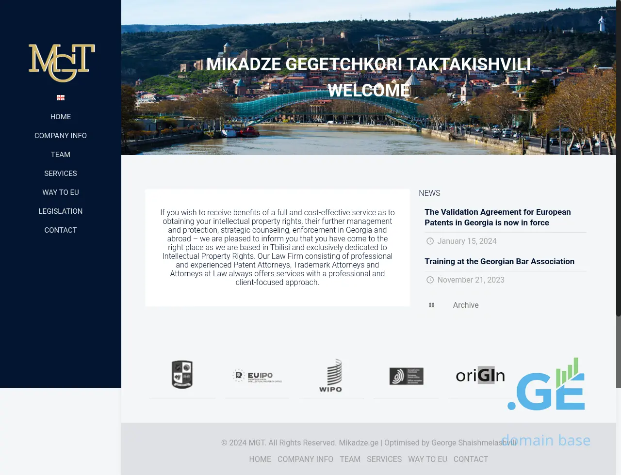 Screenshot of the site mikadze.ge