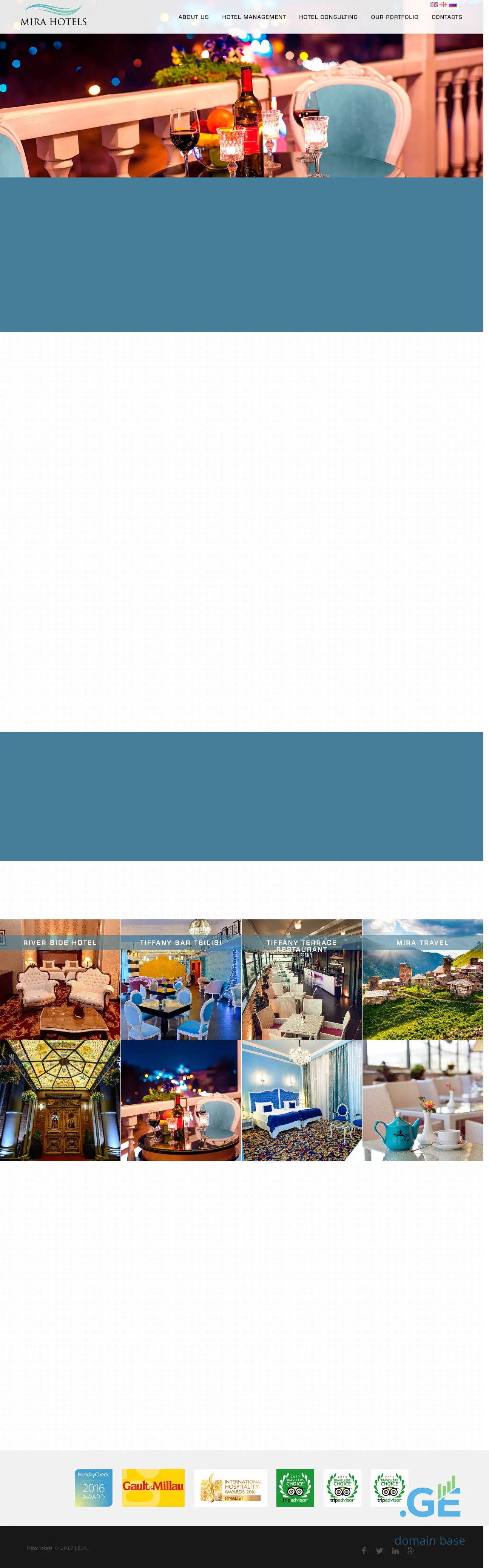 Screenshot of the site mirahotels.ge
