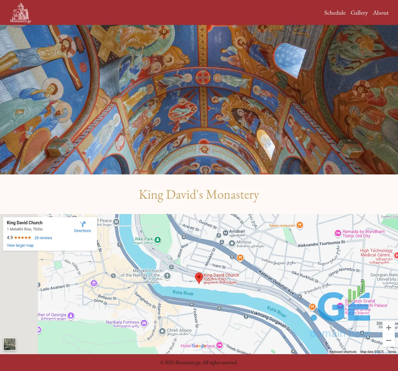 Screenshot of the site monastery.ge