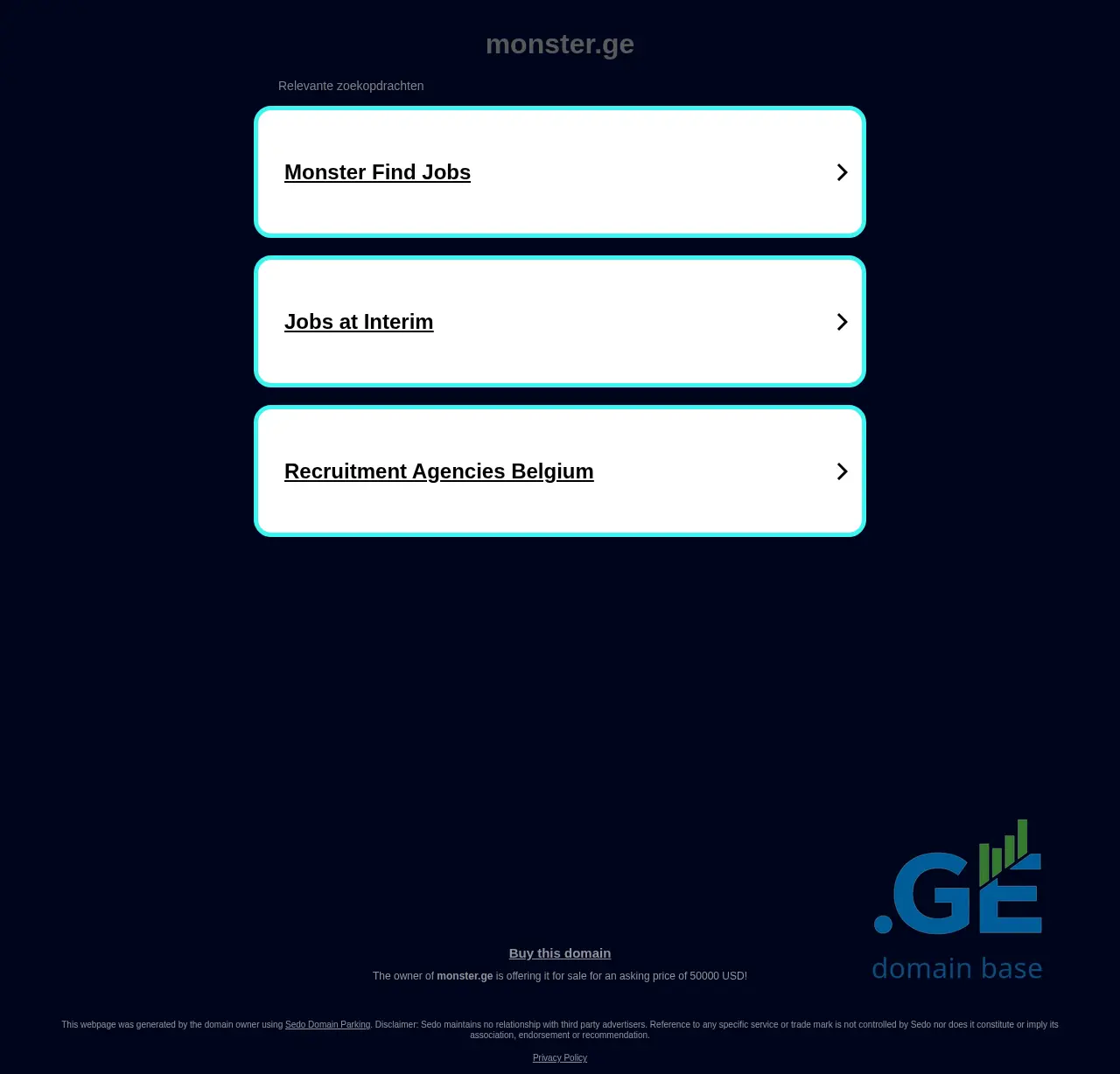 Screenshot of the site monster.ge