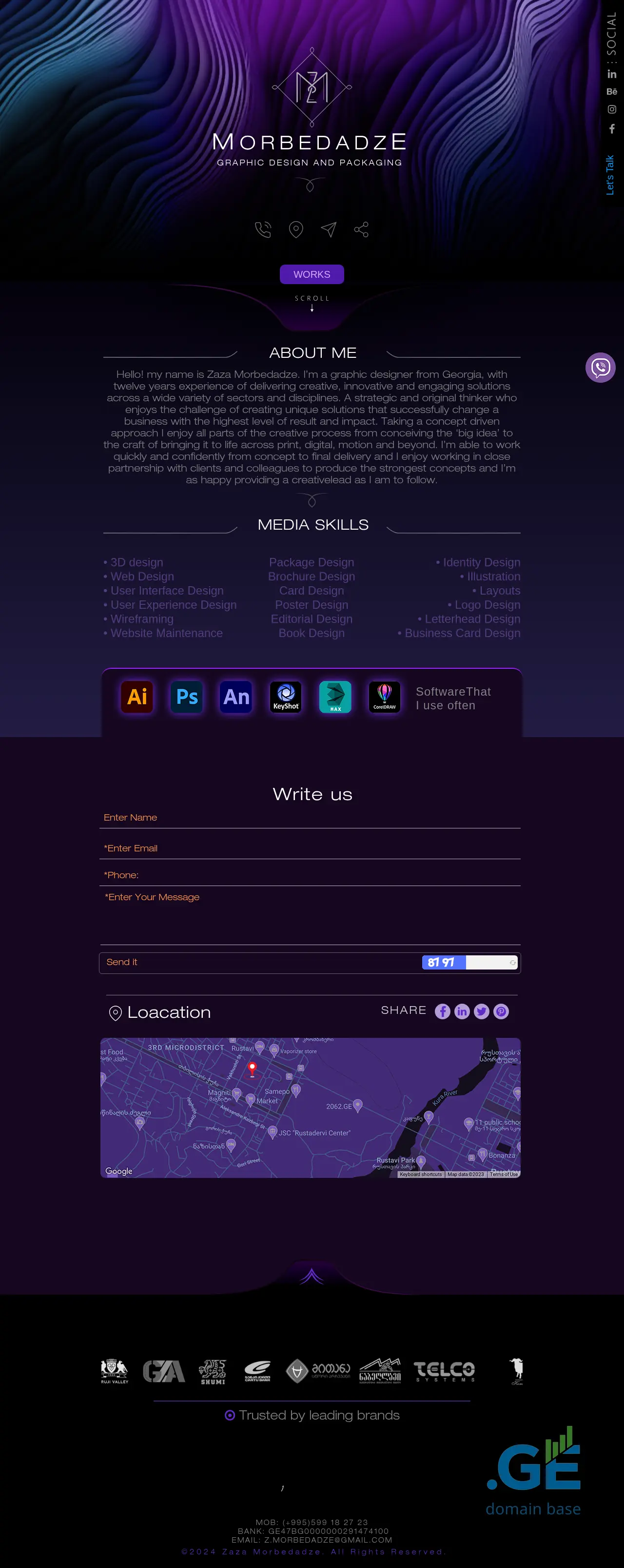 Screenshot of the site morbedadze.ge