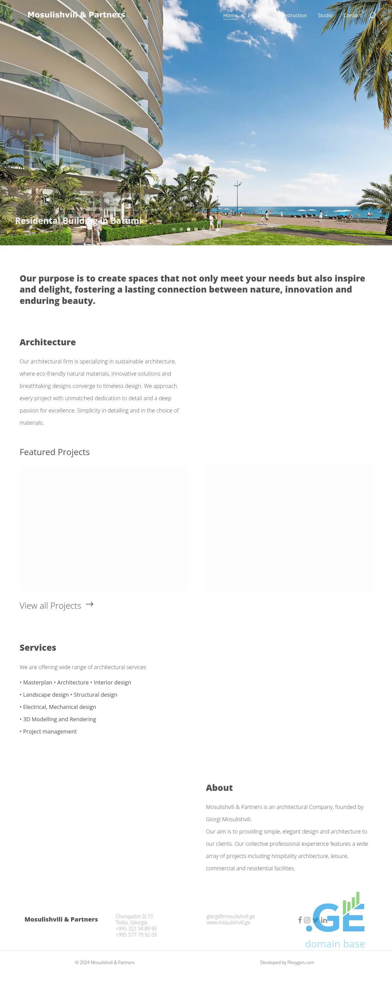 Screenshot of the site mosulishvili.ge