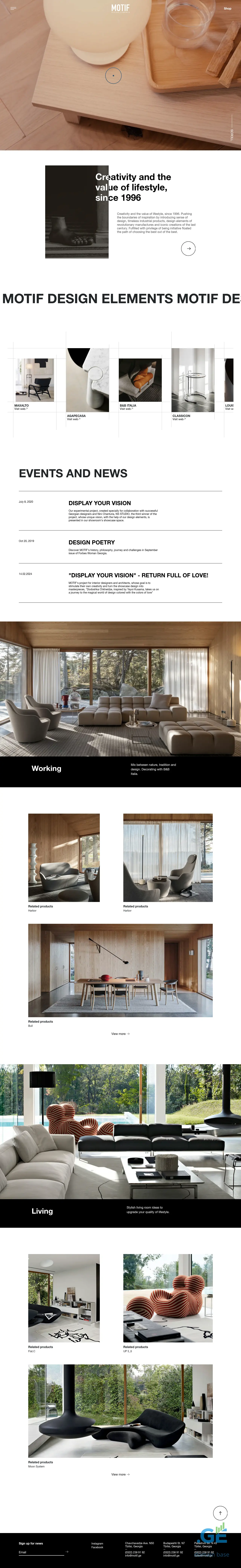 Screenshot of the site motif.ge