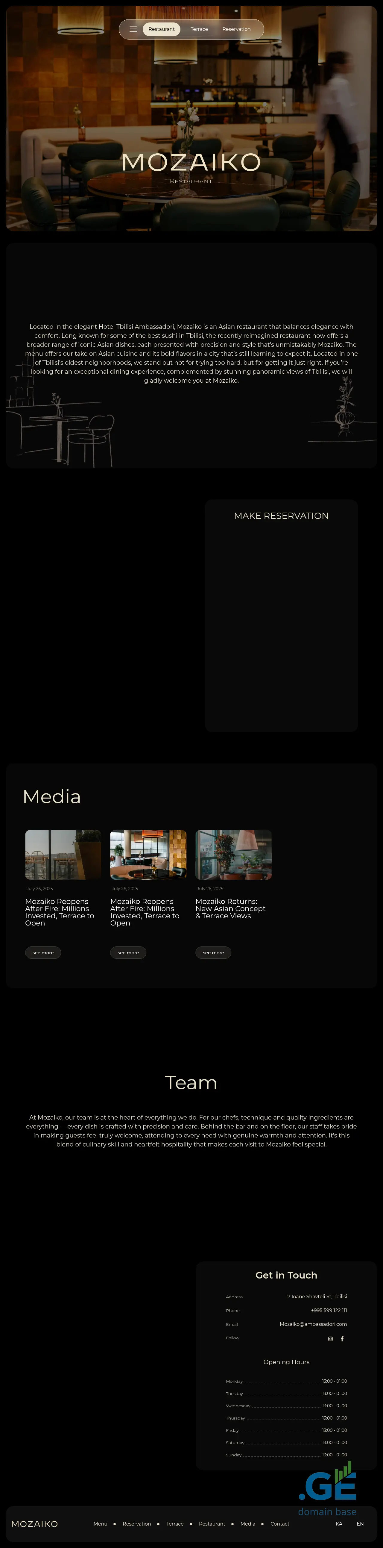 Screenshot of the site mozaiko.ge