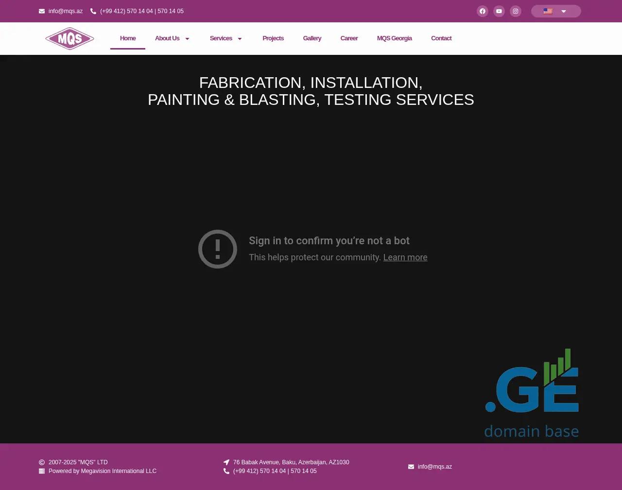 Screenshot of the site mqs.ge