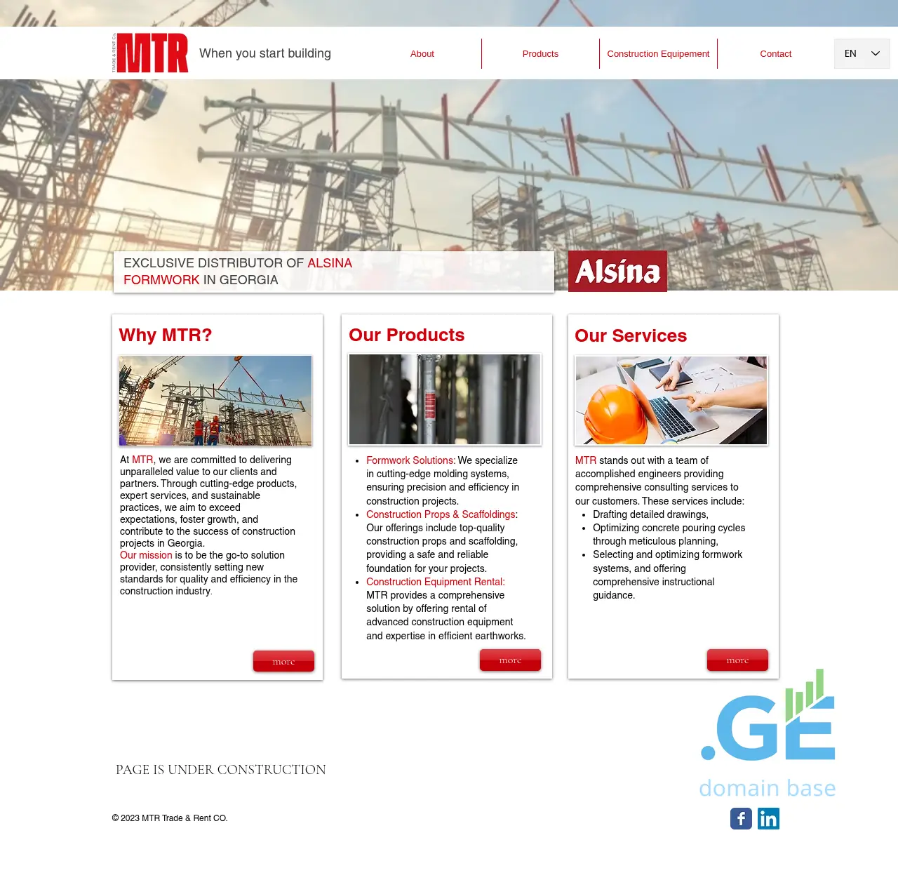 Screenshot of the site mtr.ge