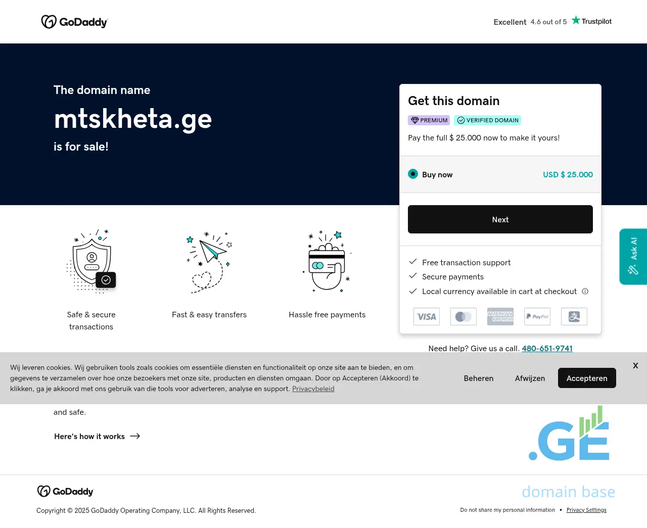 Screenshot of the site mtskheta.ge