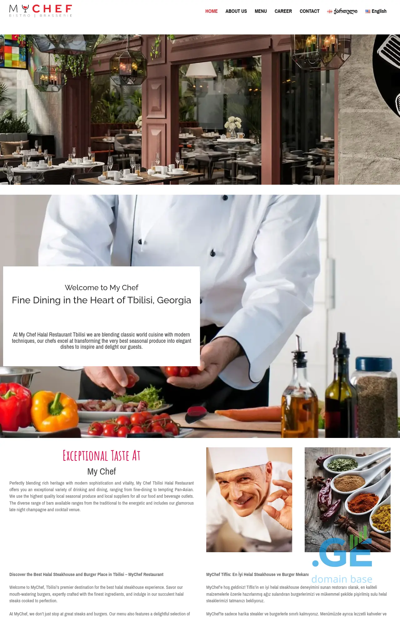 Screenshot of the site mycheftbilisi.ge