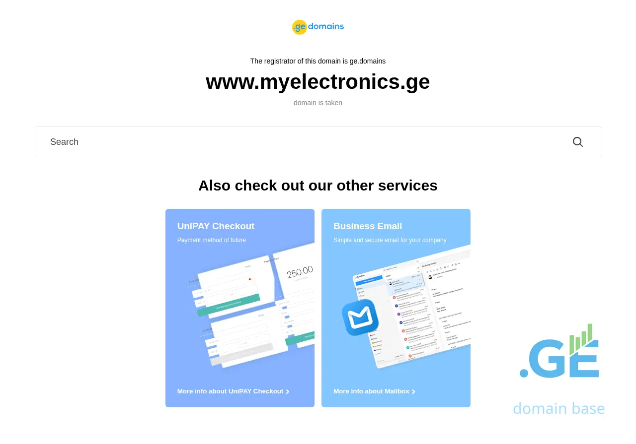 Screenshot of the site myelectronics.ge