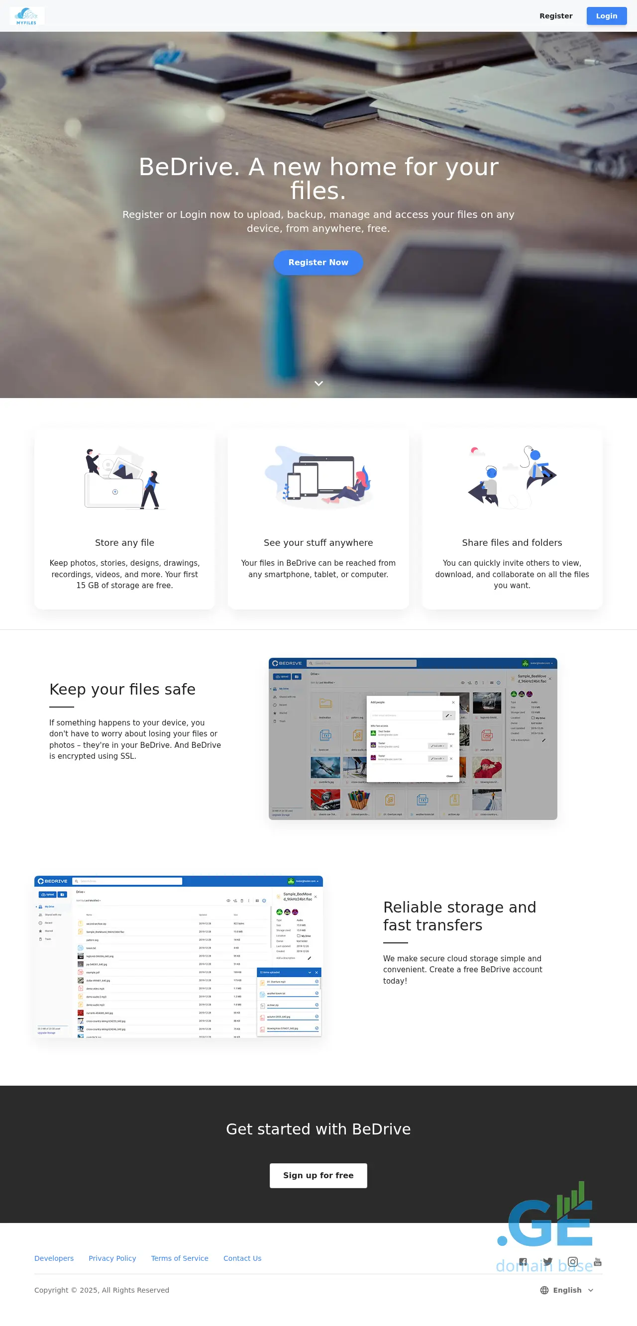 Screenshot of the site myfiles.ge
