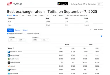 Screenshot of myfin.ge