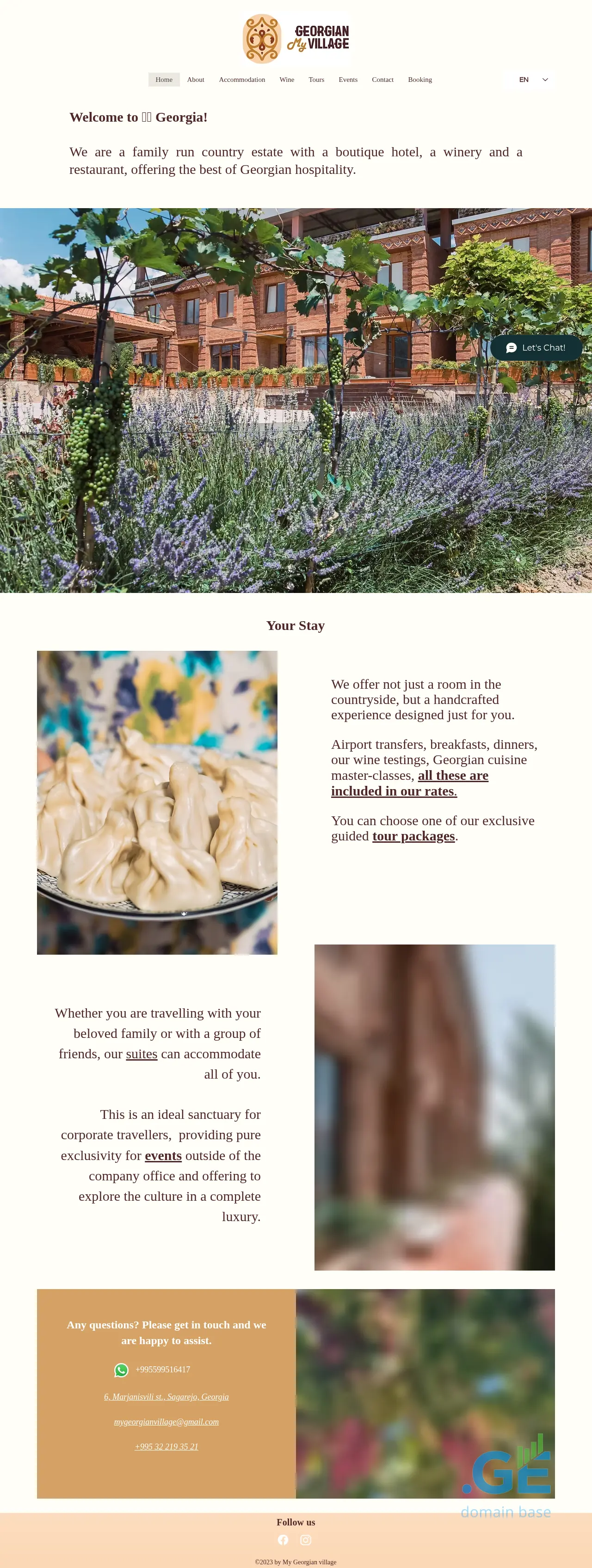 Screenshot of the site mygeorgianvillage.ge