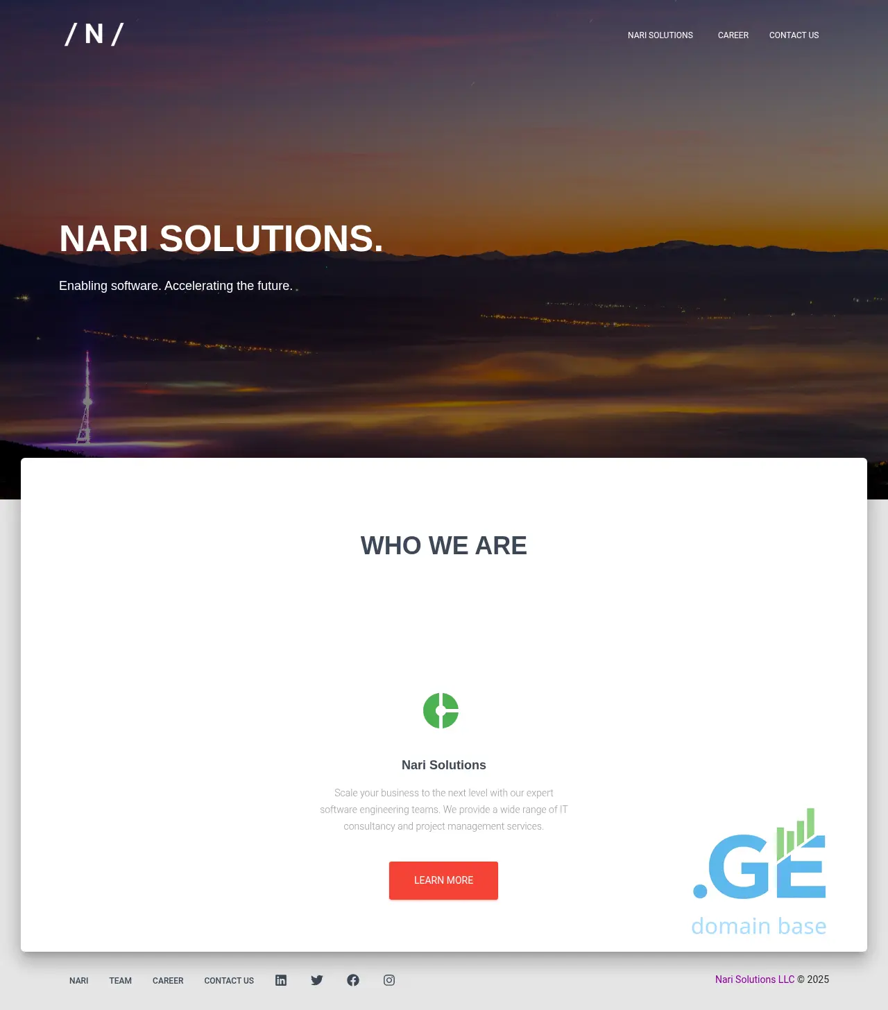 Screenshot of the site nari.ge