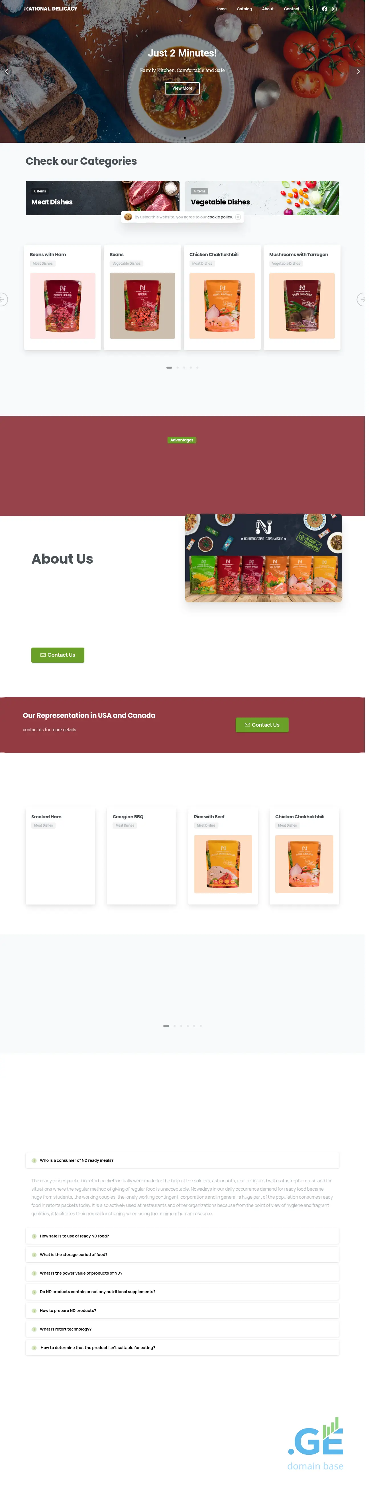 Screenshot of the site ndelicacy.ge