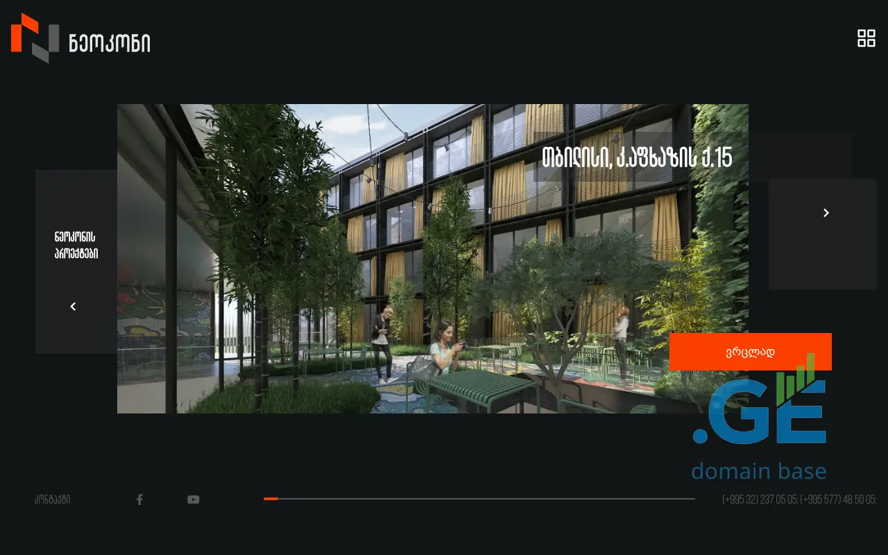 Screenshot of the site neocon.ge