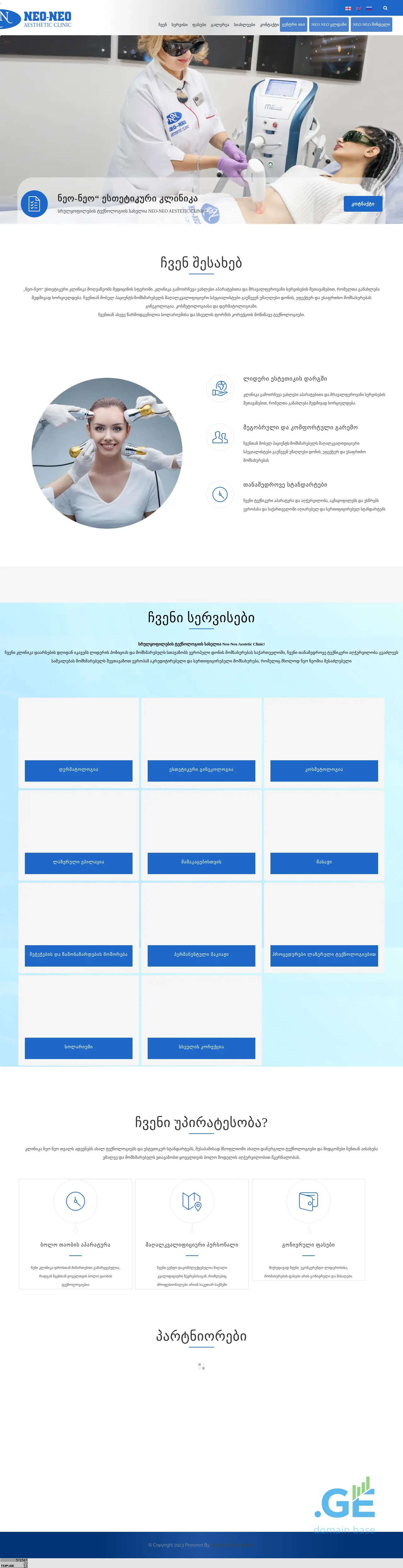 Screenshot of the site neoneoaesthetic.ge