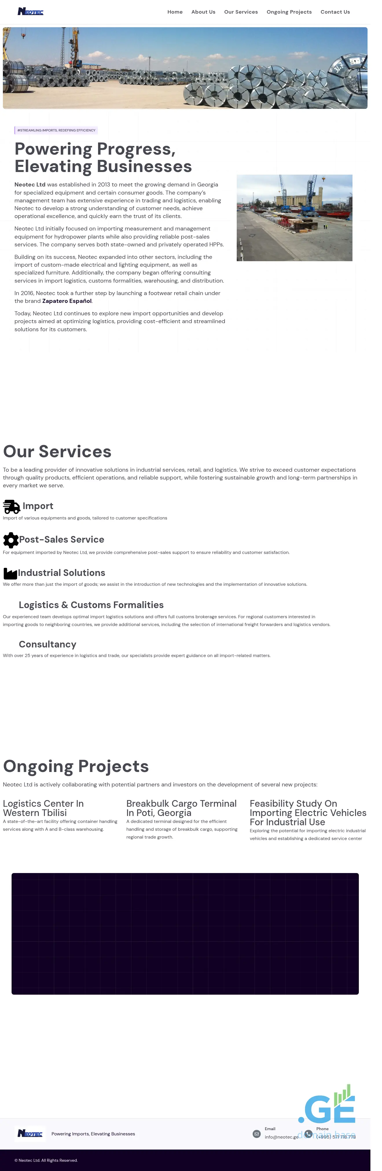 Screenshot of the site neotec.ge