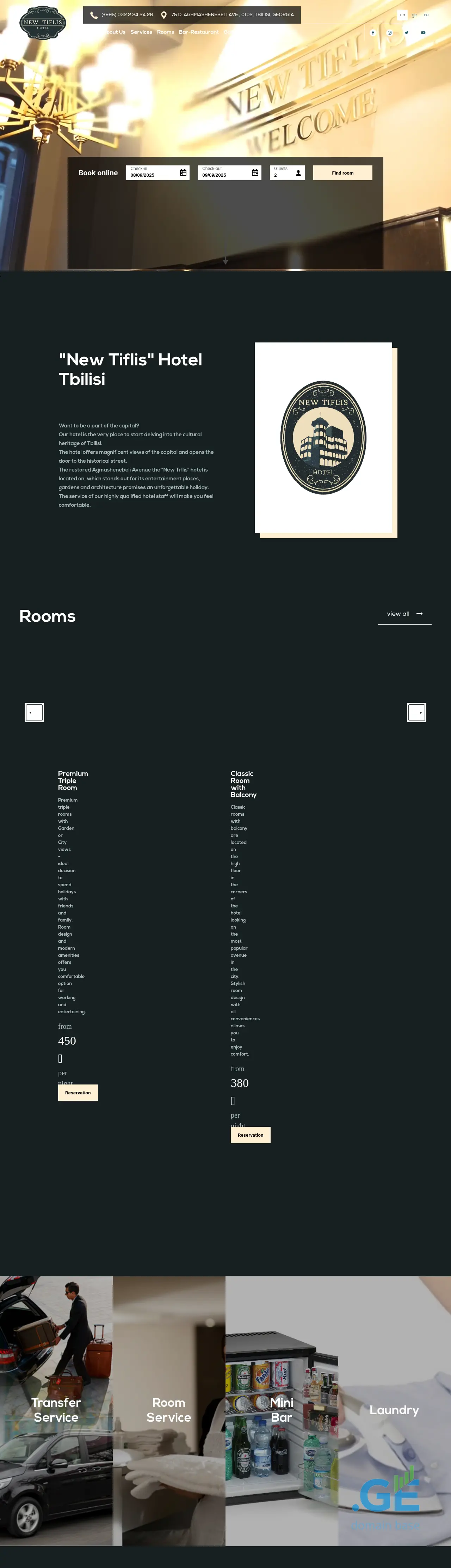 Screenshot of the site new-tiflis.ge