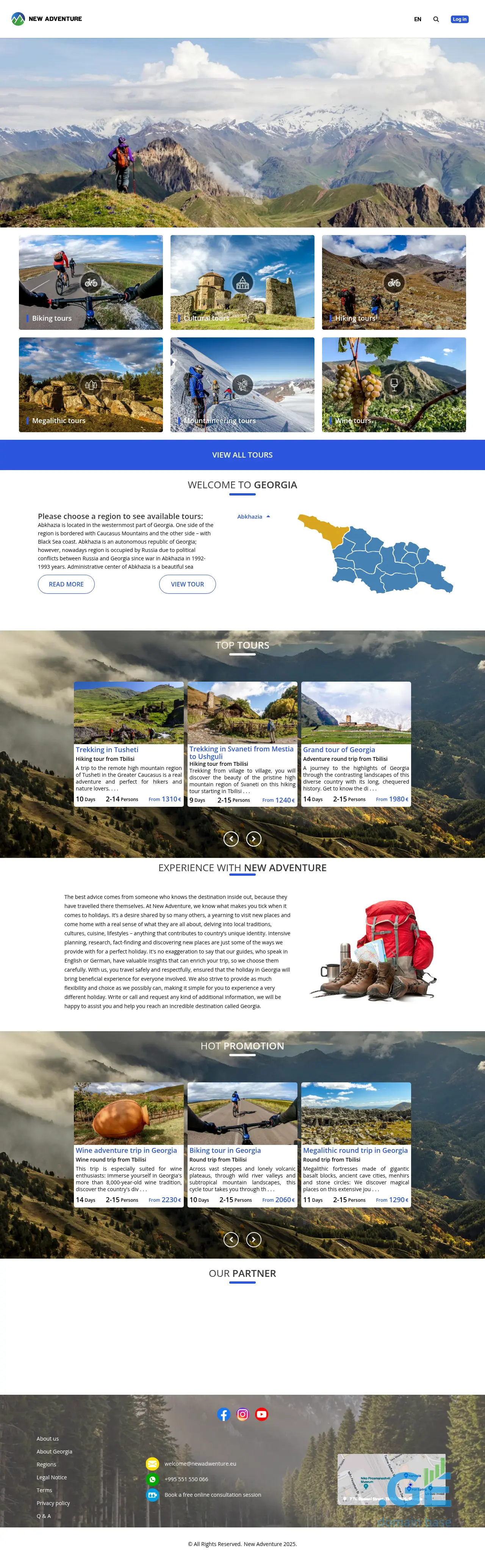 Screenshot of the site newadventure.ge