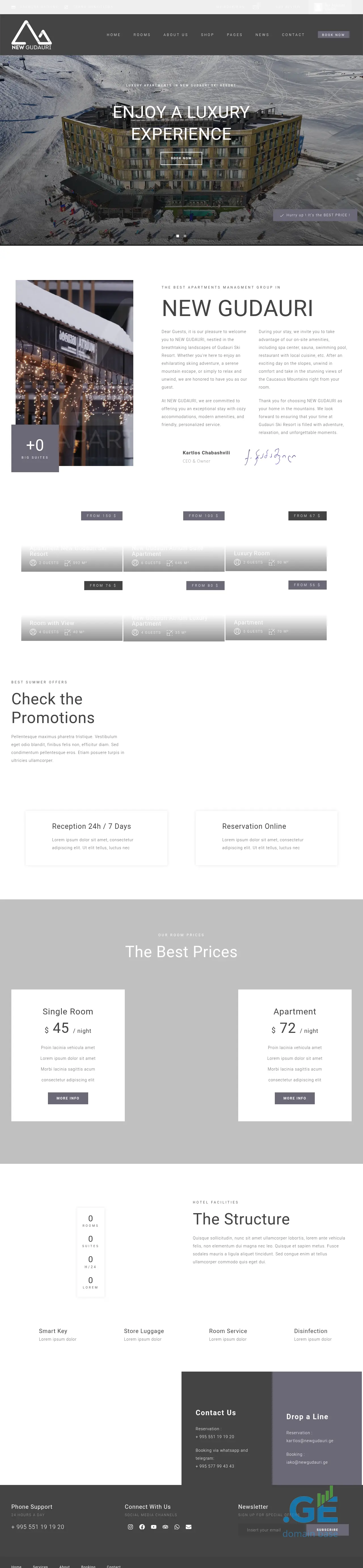 Screenshot of the site newgudauri.ge