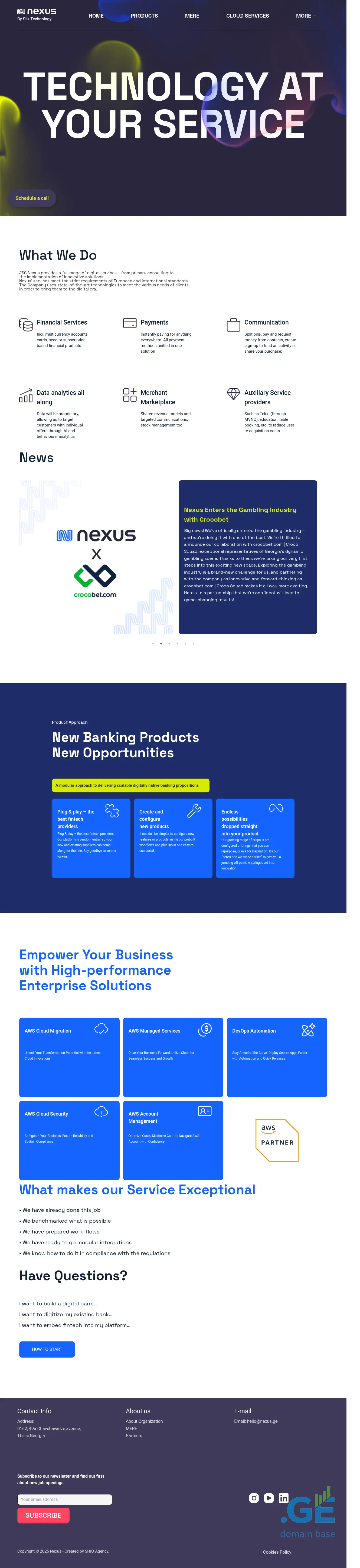 Screenshot of the site nexus.ge