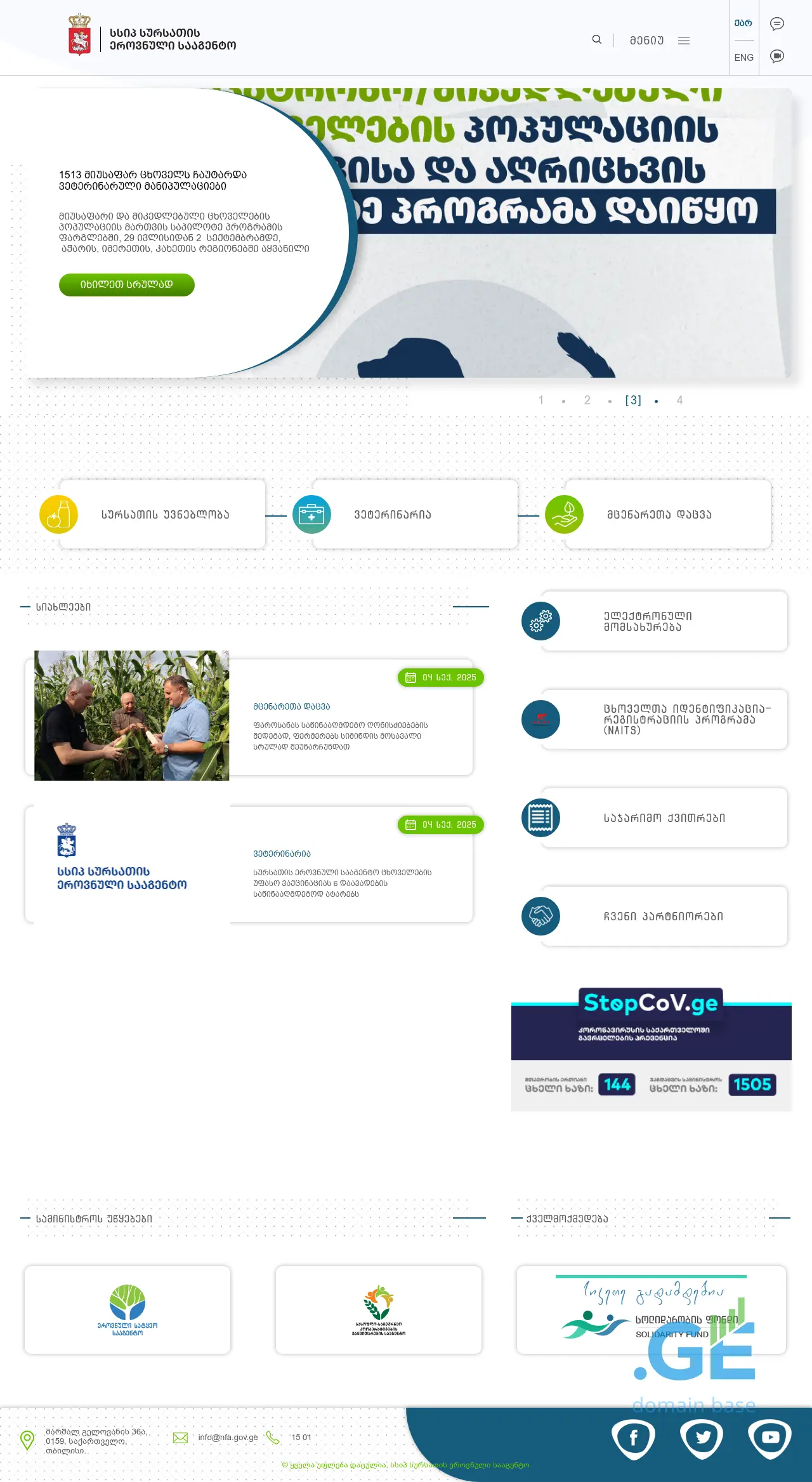Screenshot of the site nfa.gov.ge