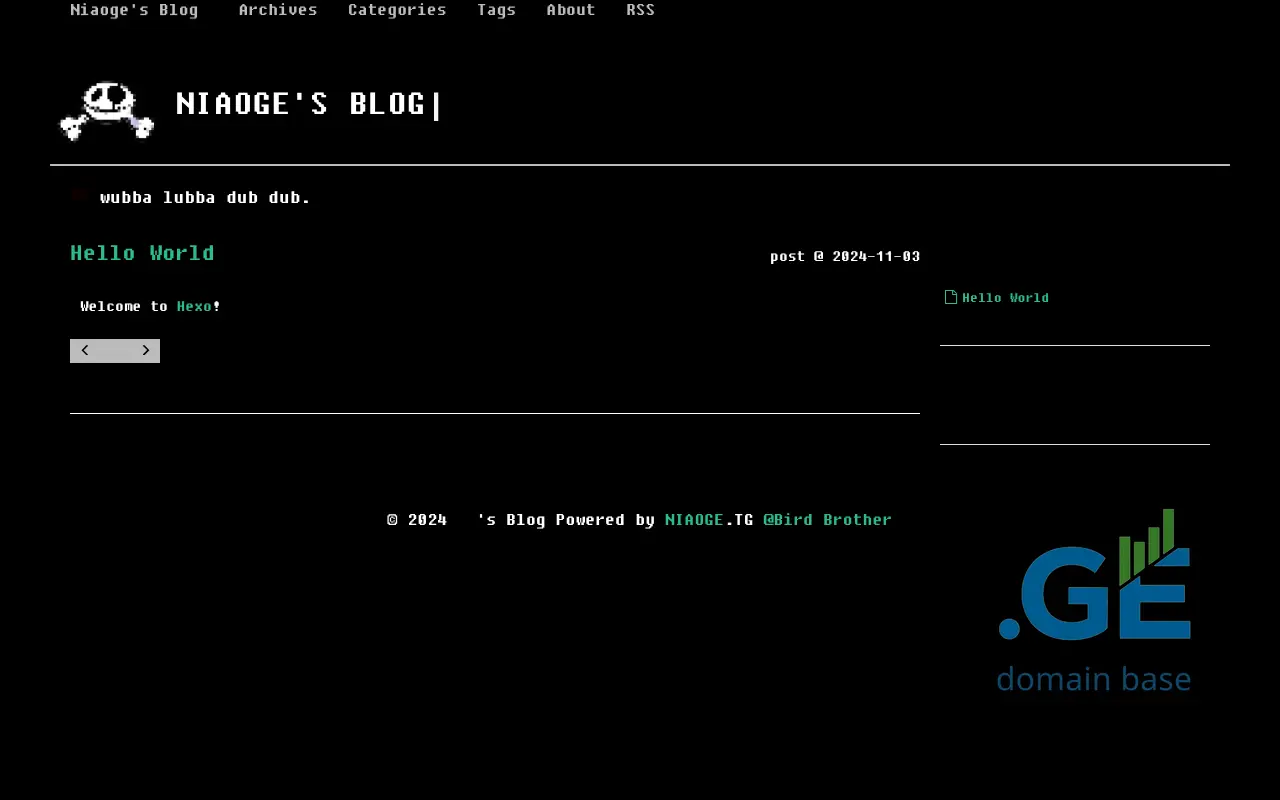 Screenshot of the site niao.ge