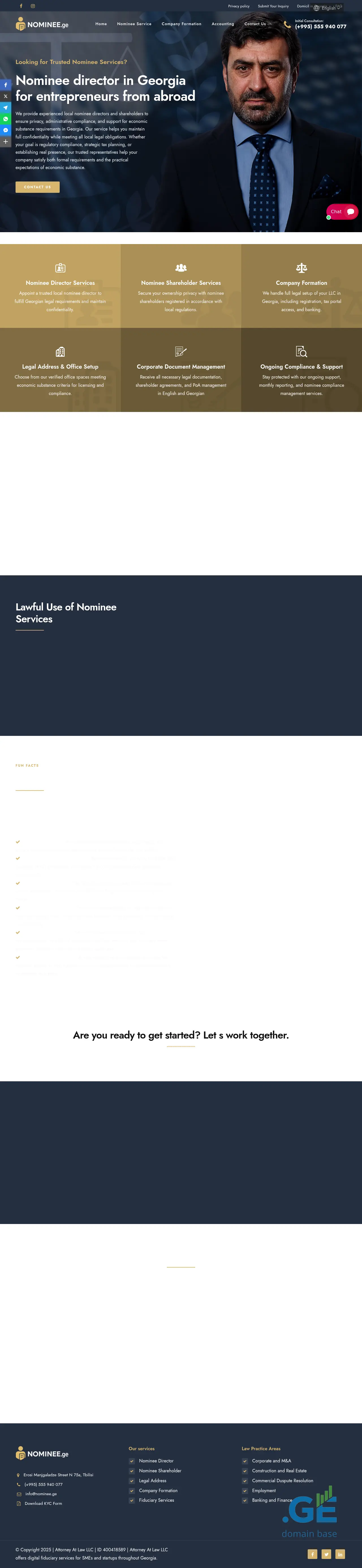 Screenshot of the site nominee.ge