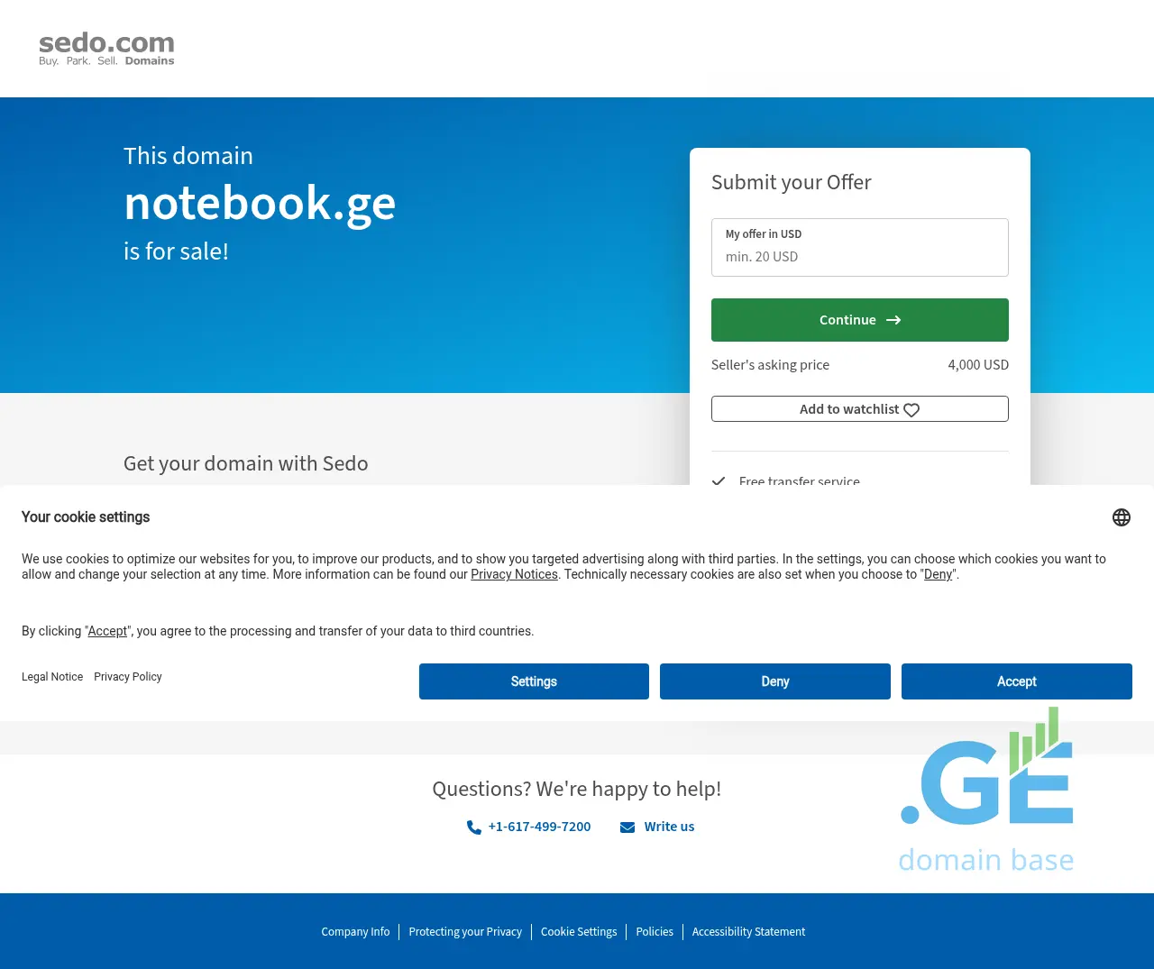 Screenshot of the site notebook.ge