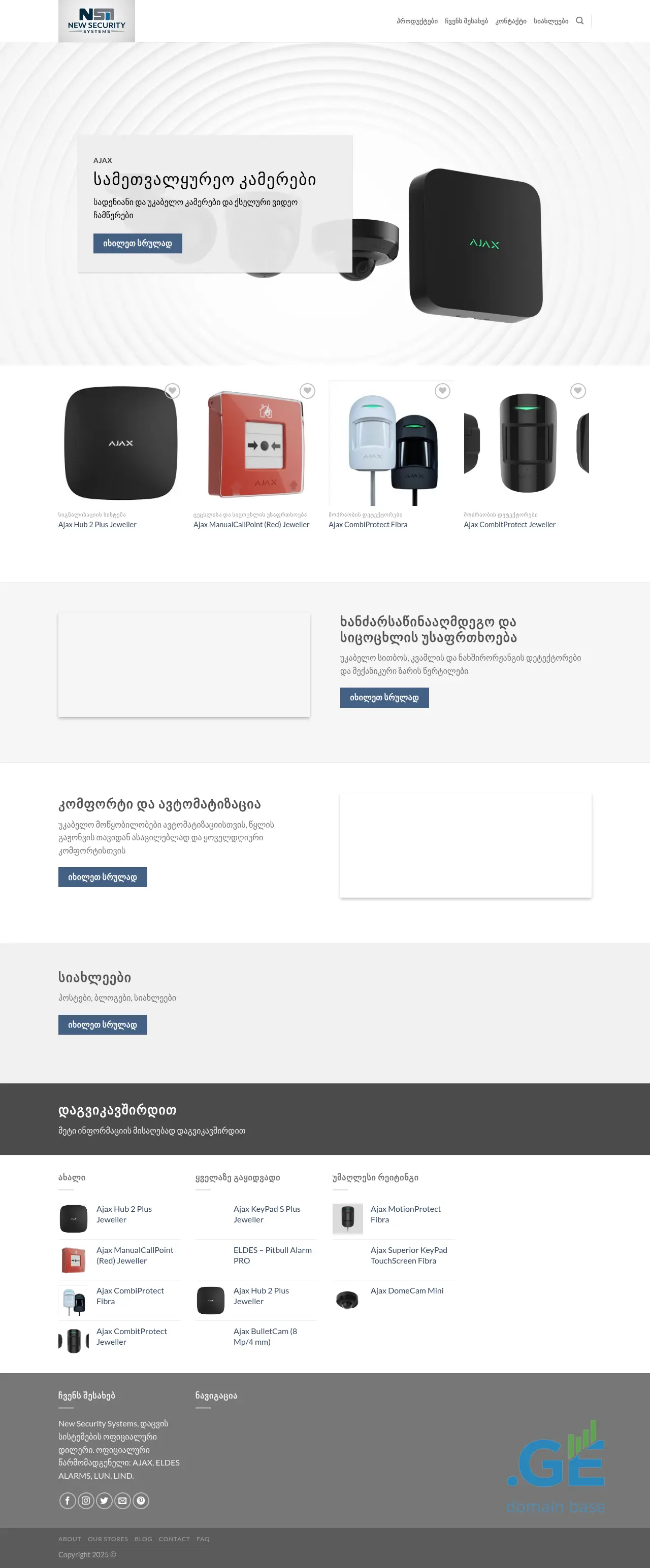 Screenshot of the site nss.ge
