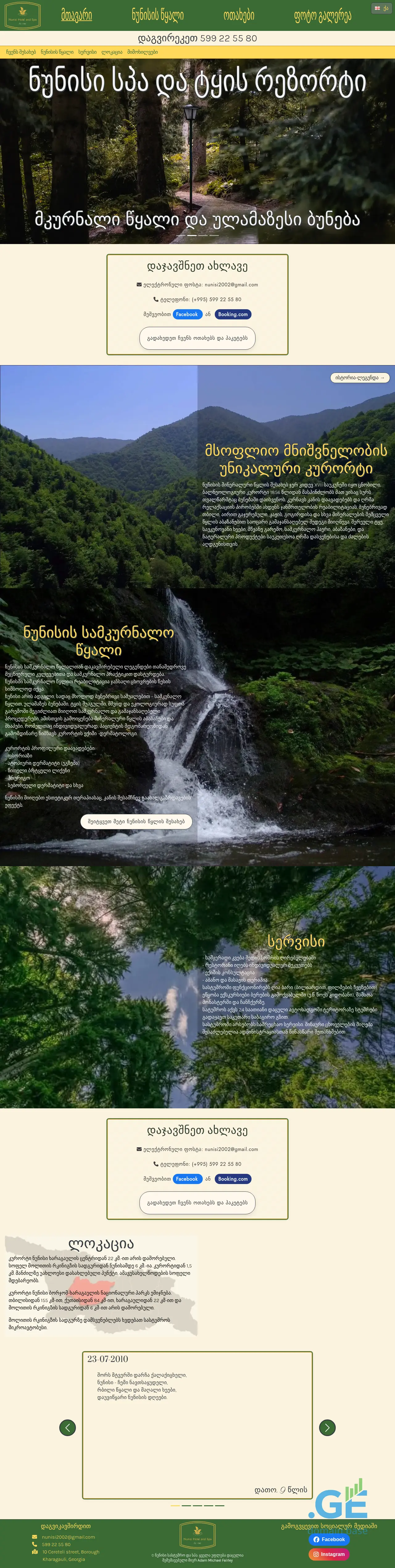 Screenshot of the site nunisi.ge