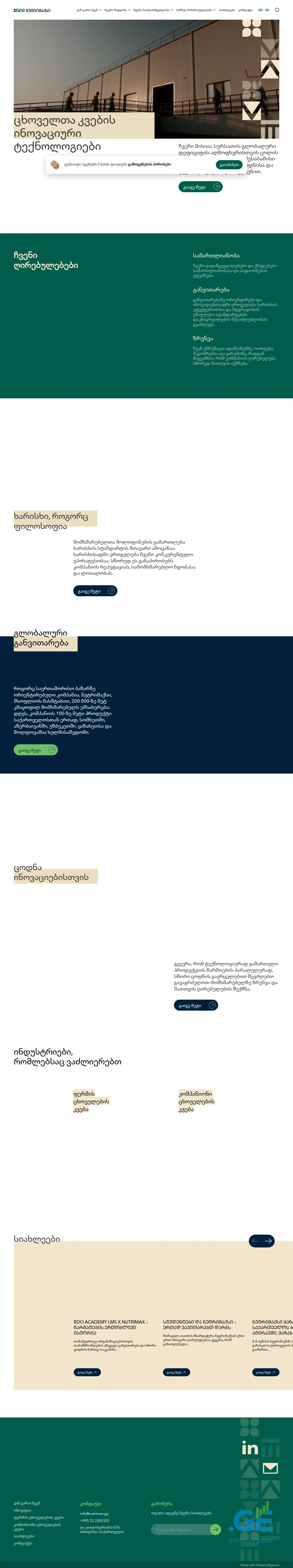 Screenshot of the site nutrimax.ge