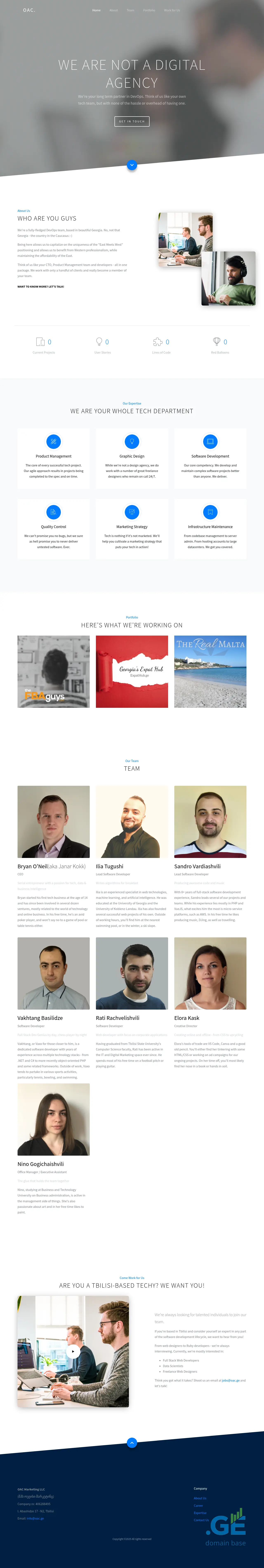 Screenshot of the site oac.ge