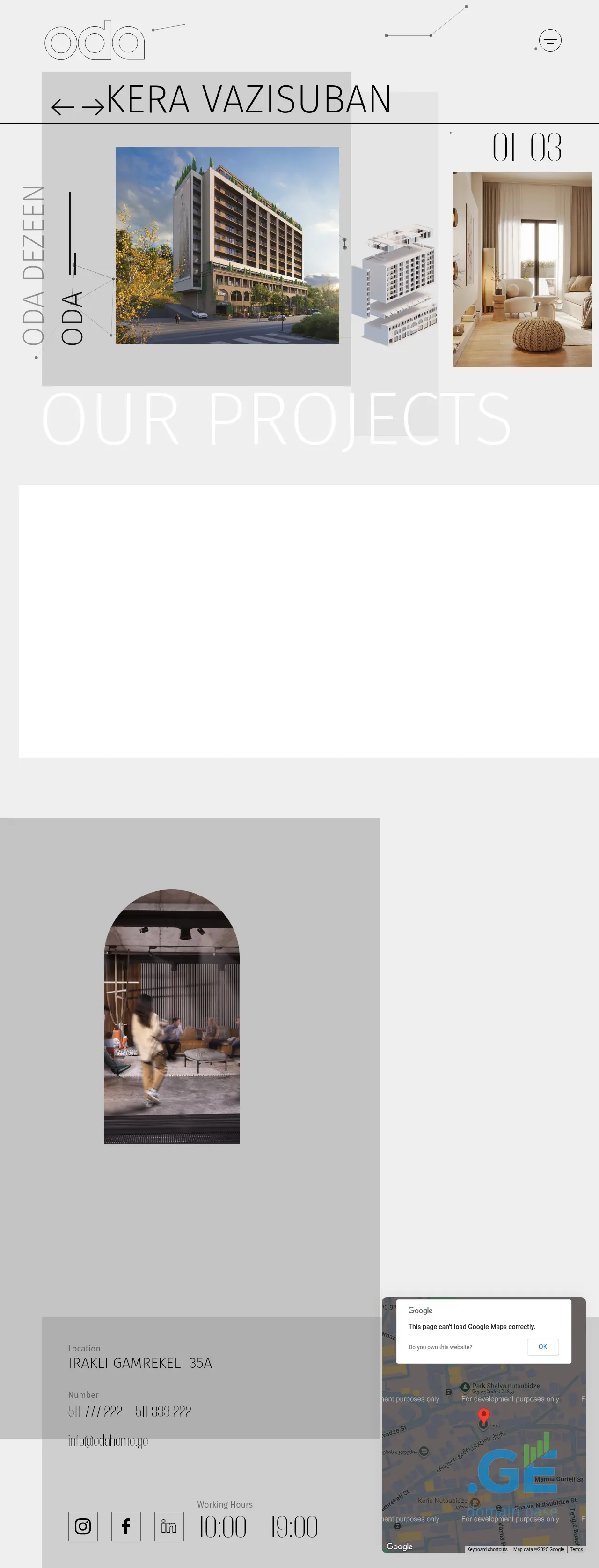 Screenshot of the site odahome.ge
