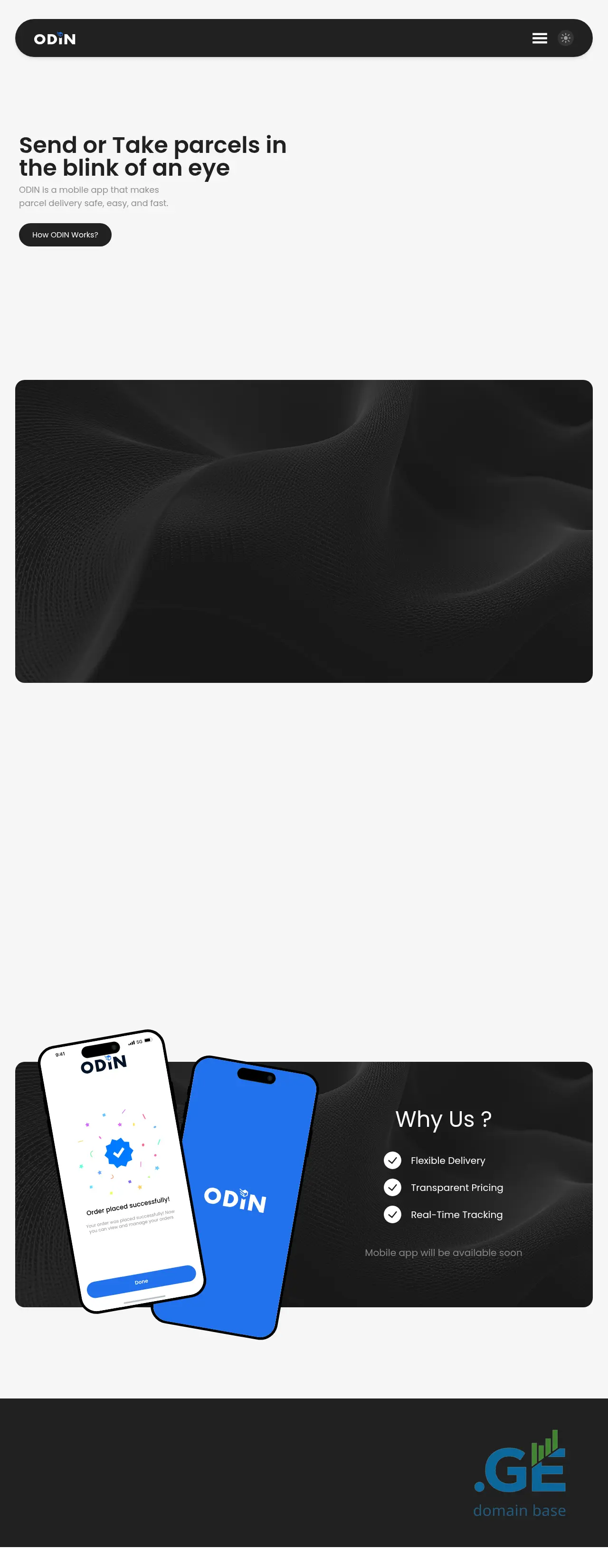 Screenshot of the site odin.ge