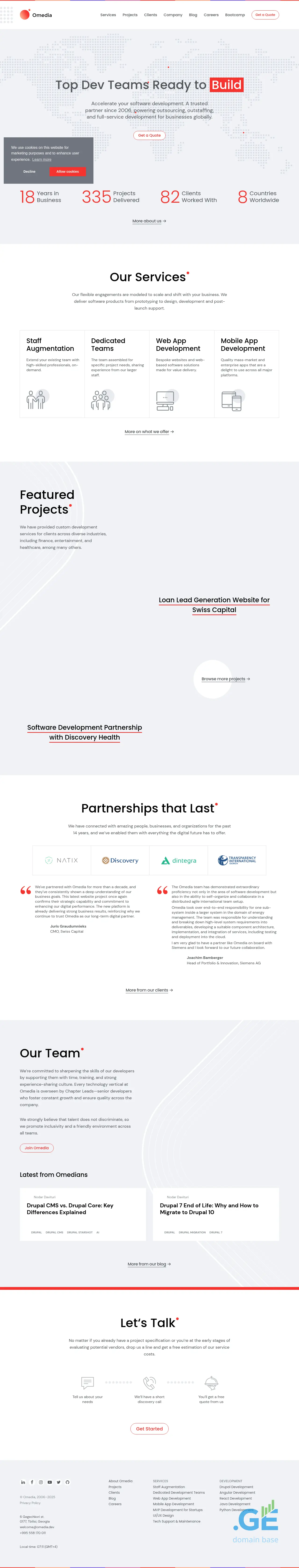 Screenshot of the site omedia.ge