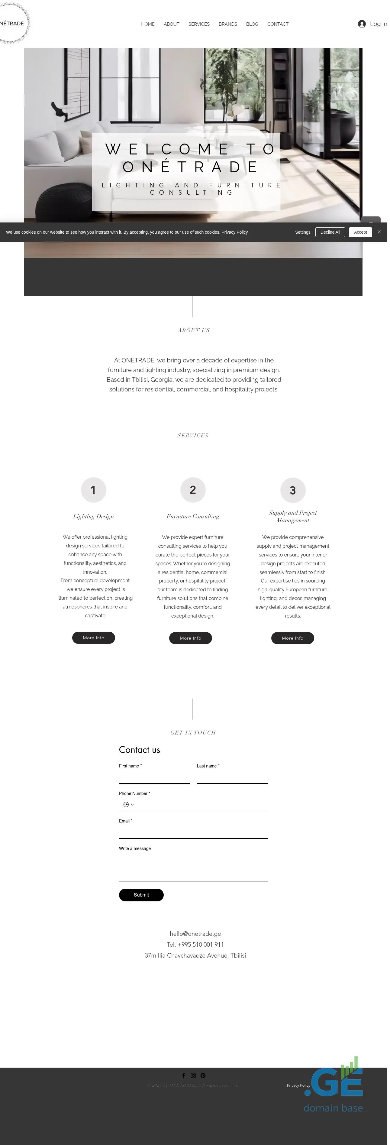 Screenshot of the site onetrade.ge