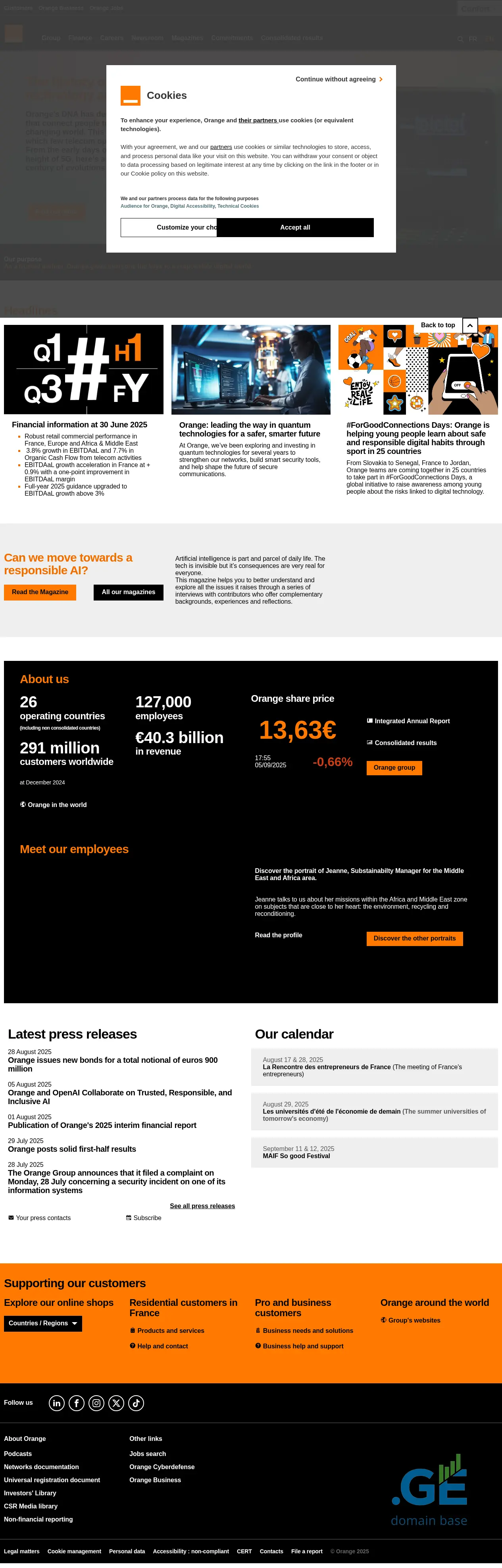 Screenshot of the site oran.ge