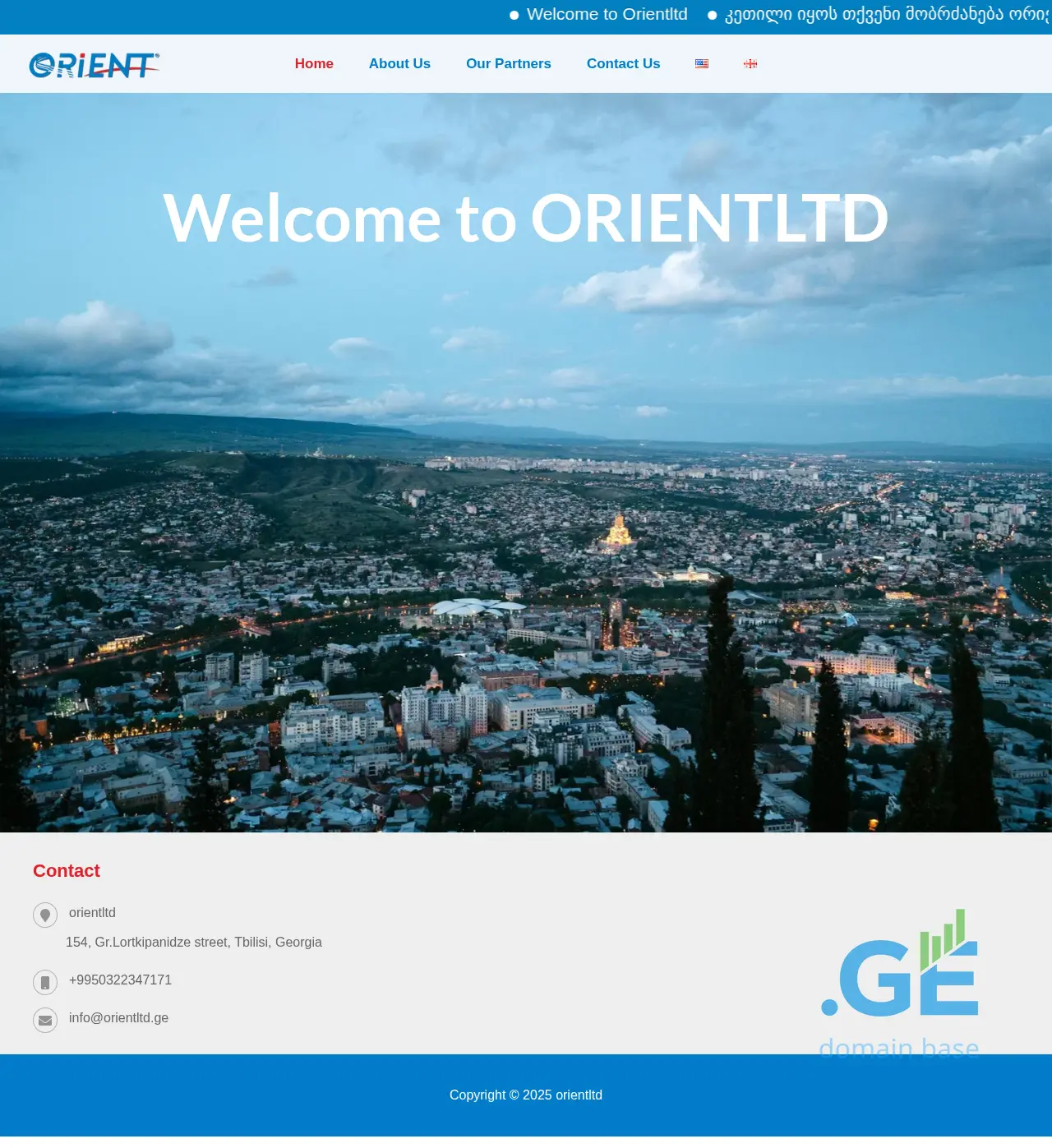 Screenshot of the site orientltd.ge