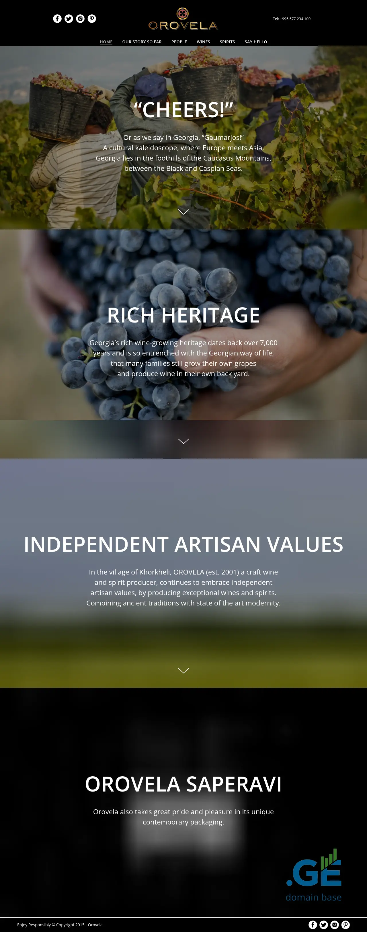 Screenshot of the site orovela.ge