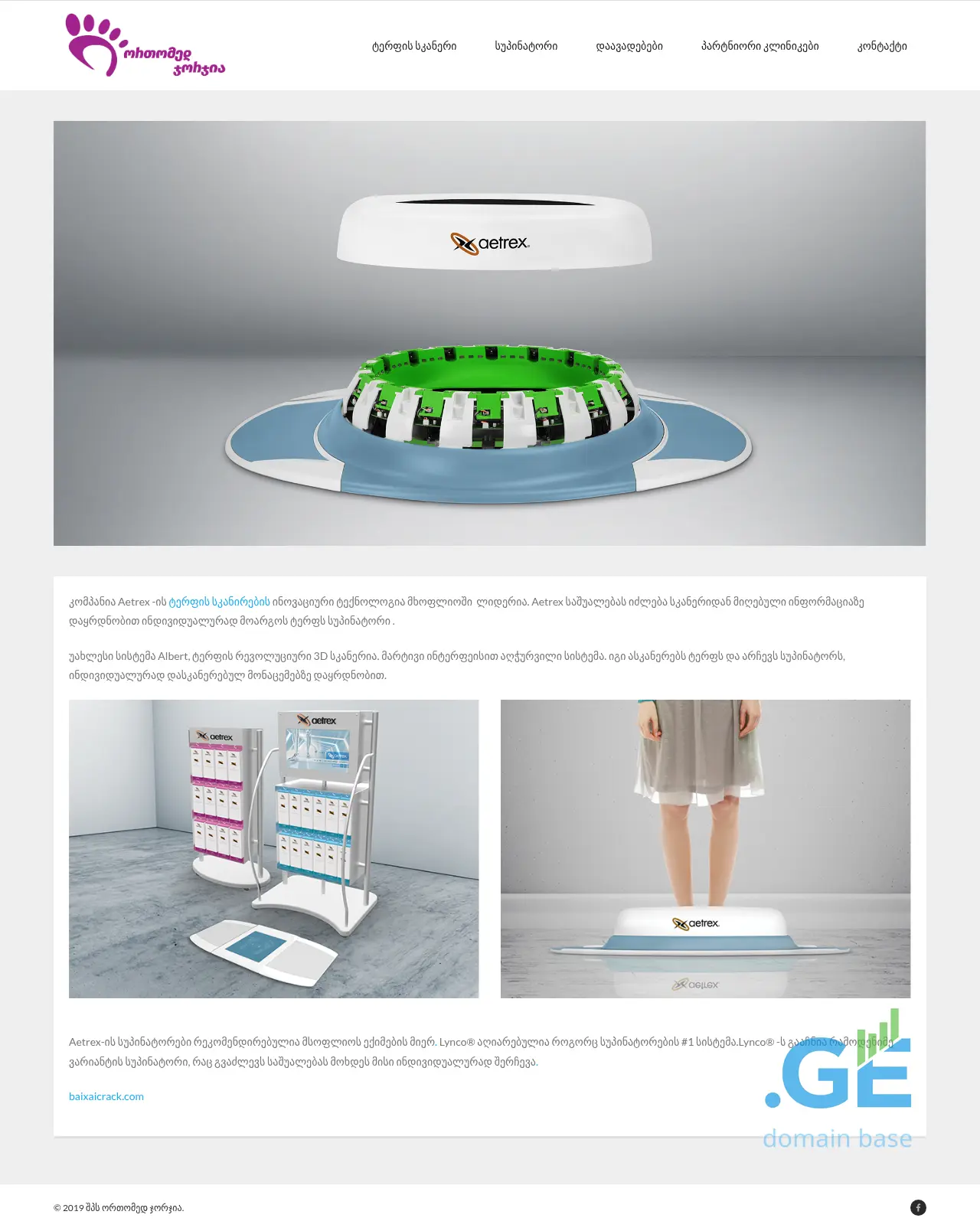 Screenshot of the site orthopedic.ge