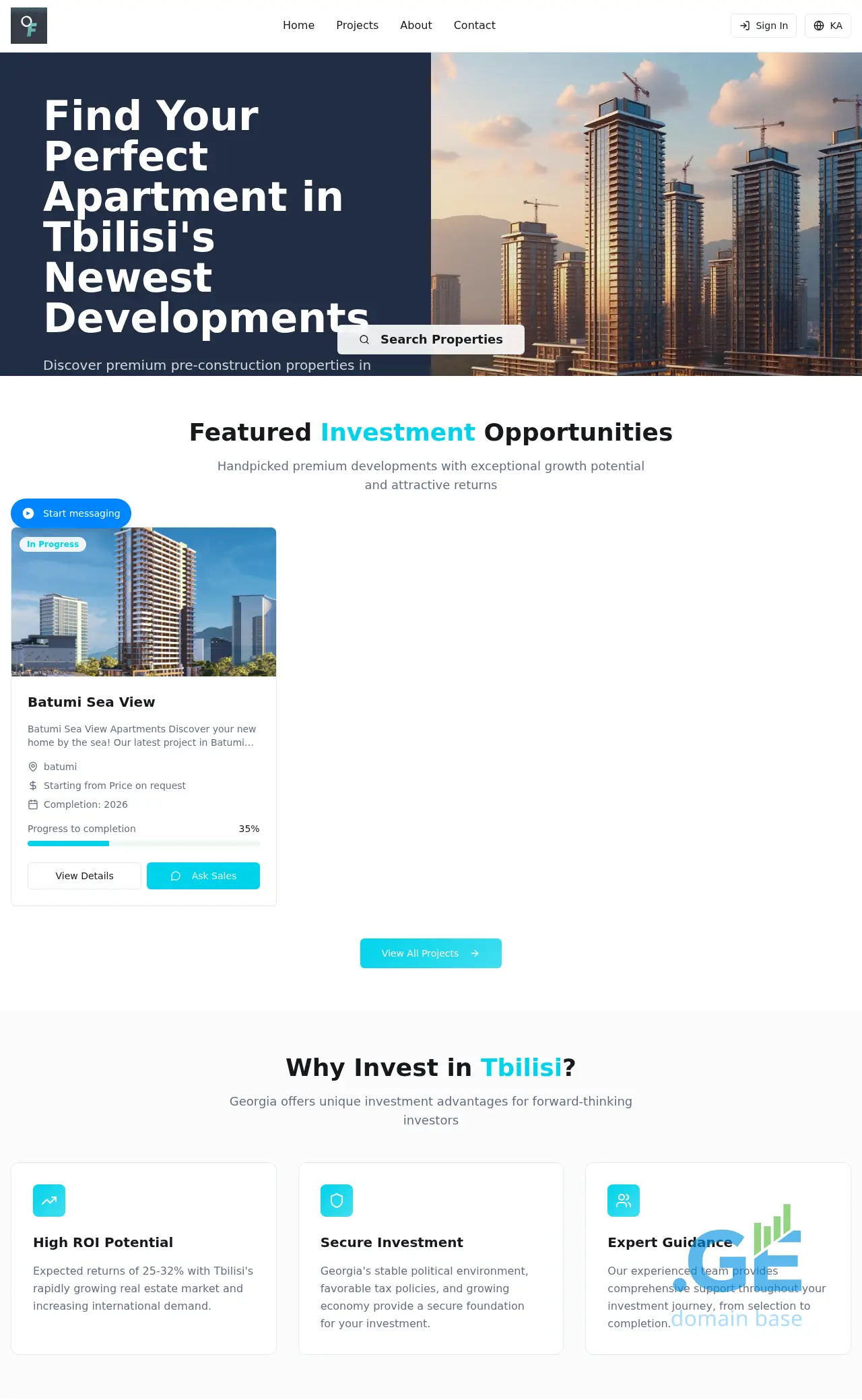 Screenshot of the site outflat.ge