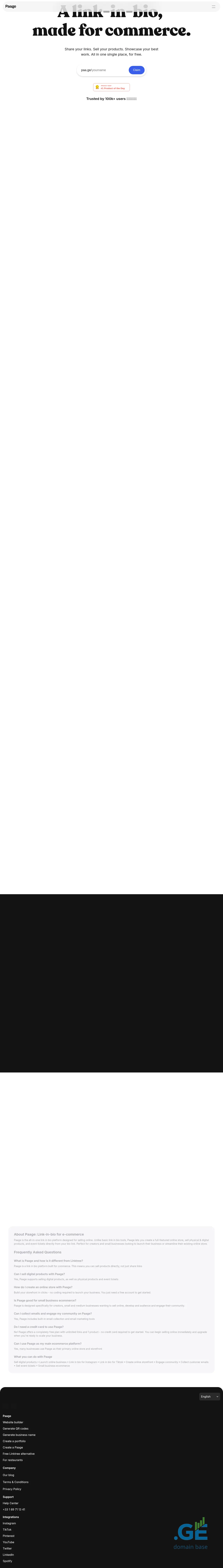 Screenshot of the site paa.ge