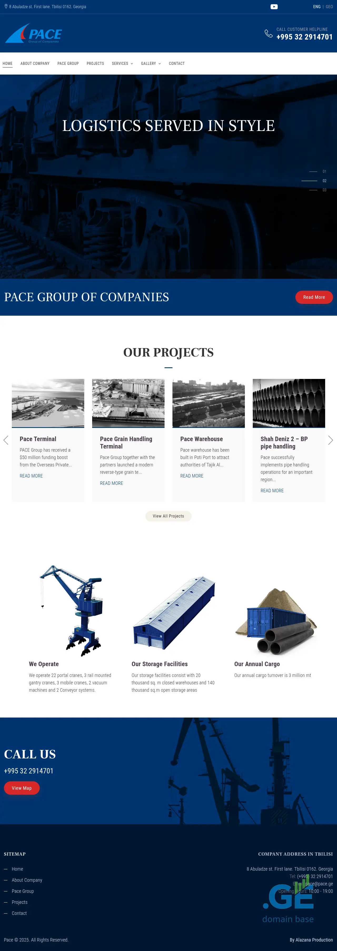Screenshot of the site pace.ge