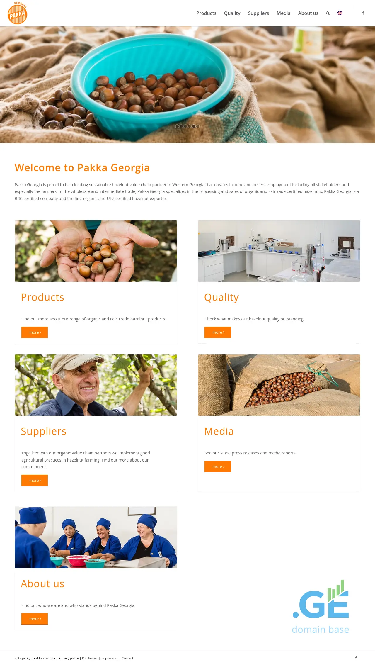 Screenshot of the site pakka.ge