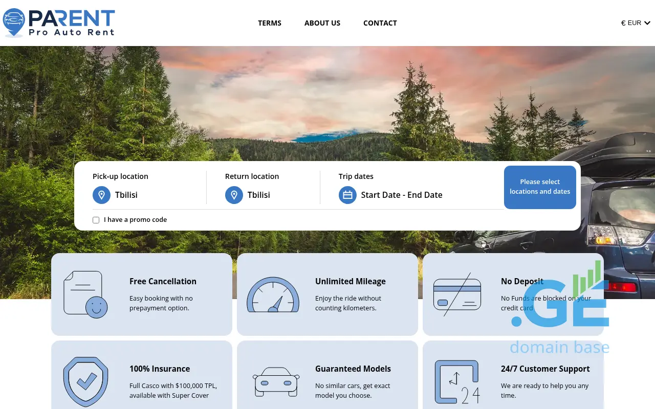 Screenshot of the site parent.ge
