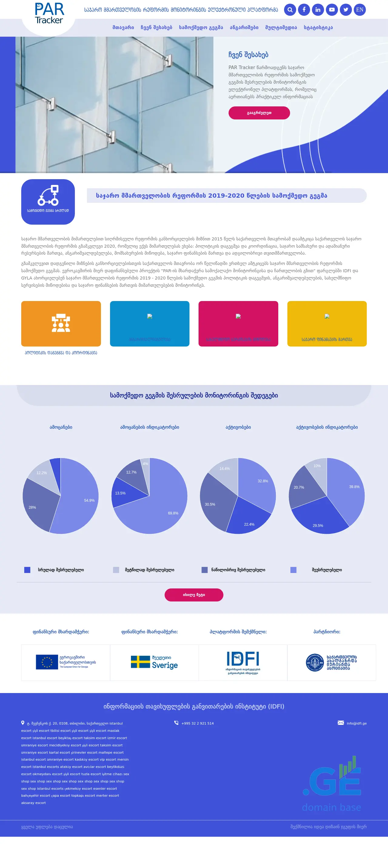 Screenshot of the site partracker.ge