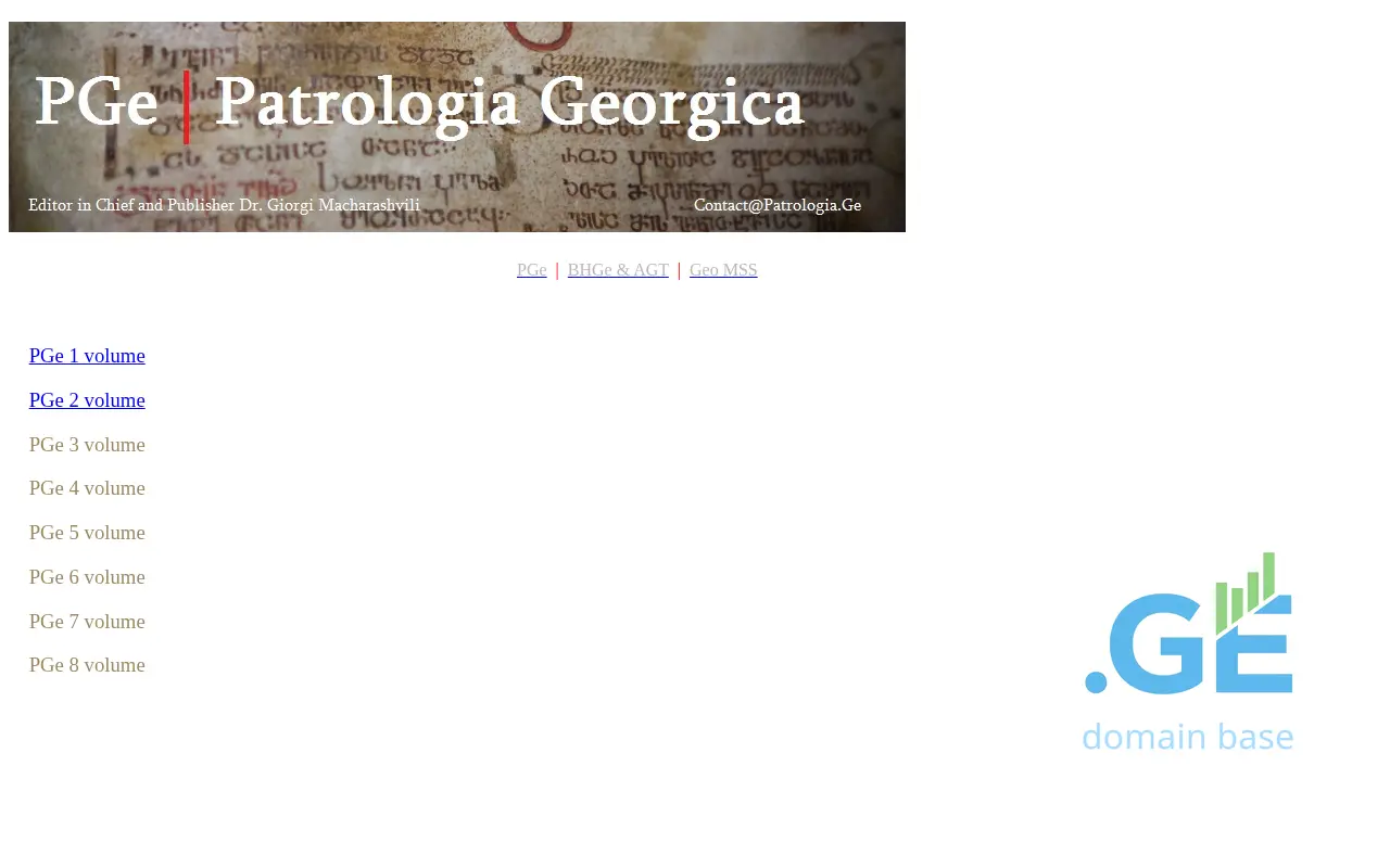 Screenshot of the site patrologia.ge